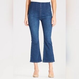 Free People Pull On Ultra High Waist Crop Flare Jean Denim Blue Women's Size 30